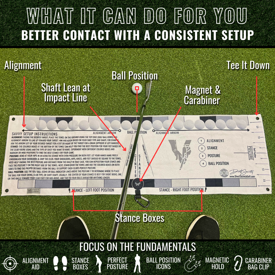 Savvy Setup Training Aid Golf Towel: Effortlessly Improve Your Game On The First Swing