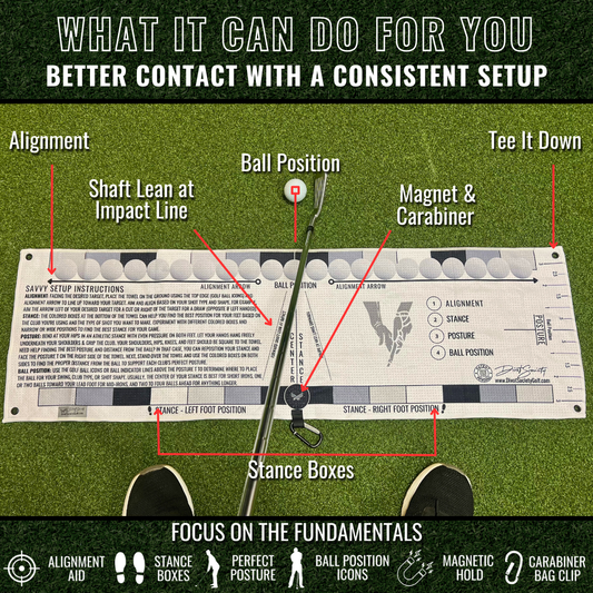 Savvy Setup Training Aid Golf Towel: Effortlessly Improve Your Game On The First Swing