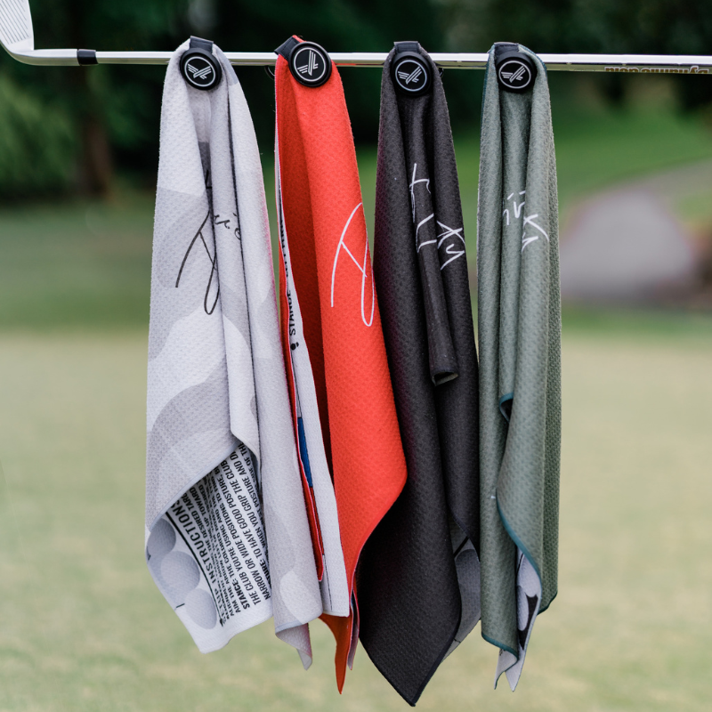 4 Pack - Savvy Setup Golf Towel & Training Aid